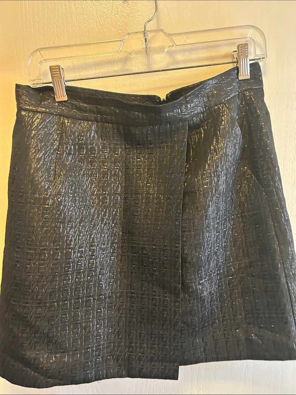 BCBGMaxAzria Black Textured Mini Skirt